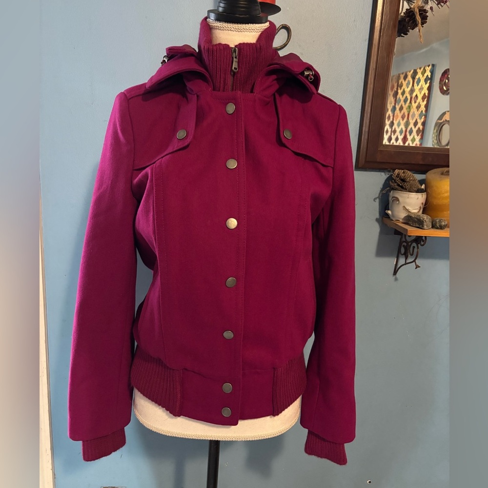 New York & Company, Y2K-era, Raspberry, Wool Blend, Coat